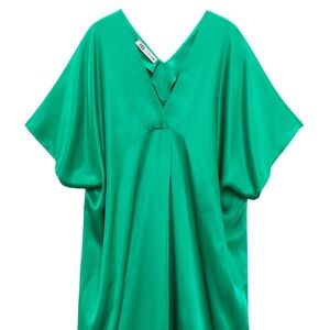 Zara Green V-Neck Dress